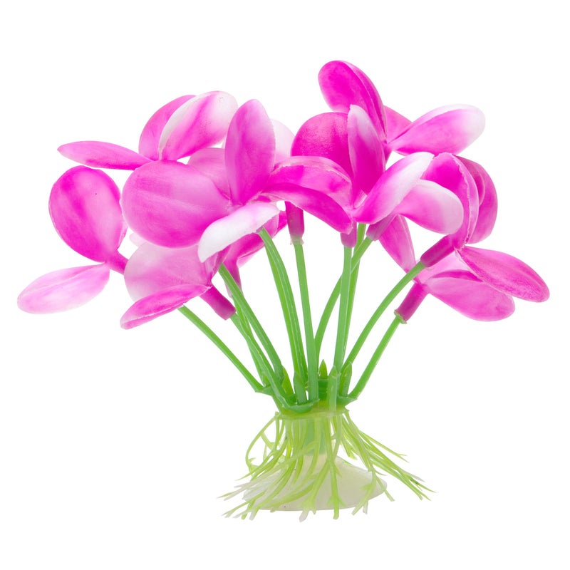 Marina Betta Pink Orchid Aquarium Plastic Plant, 2.75-Inch - Image 1